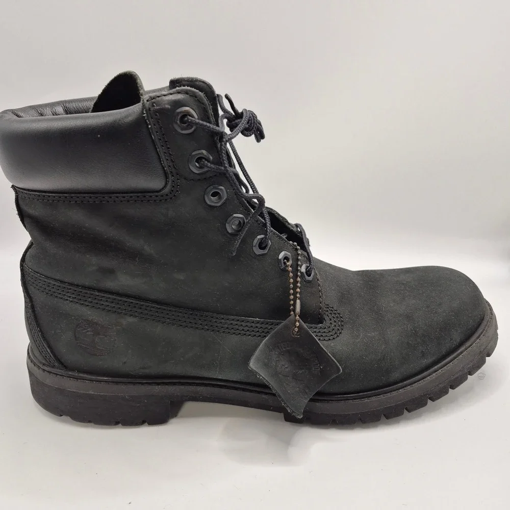 Timberland 6 Inch Premium Waterproof Boots Black Nubuck 10073 Mens 11.5 M